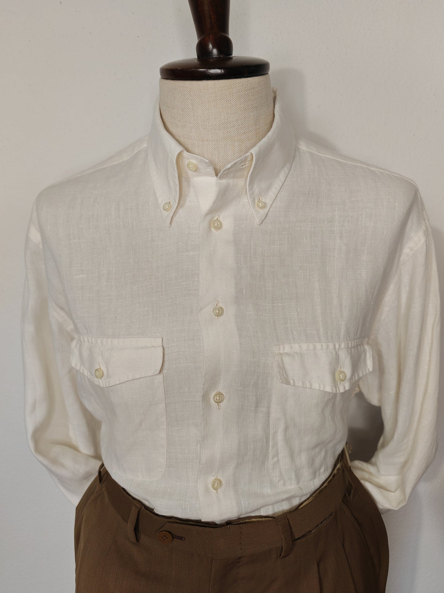 White shirt in puer linen - XL