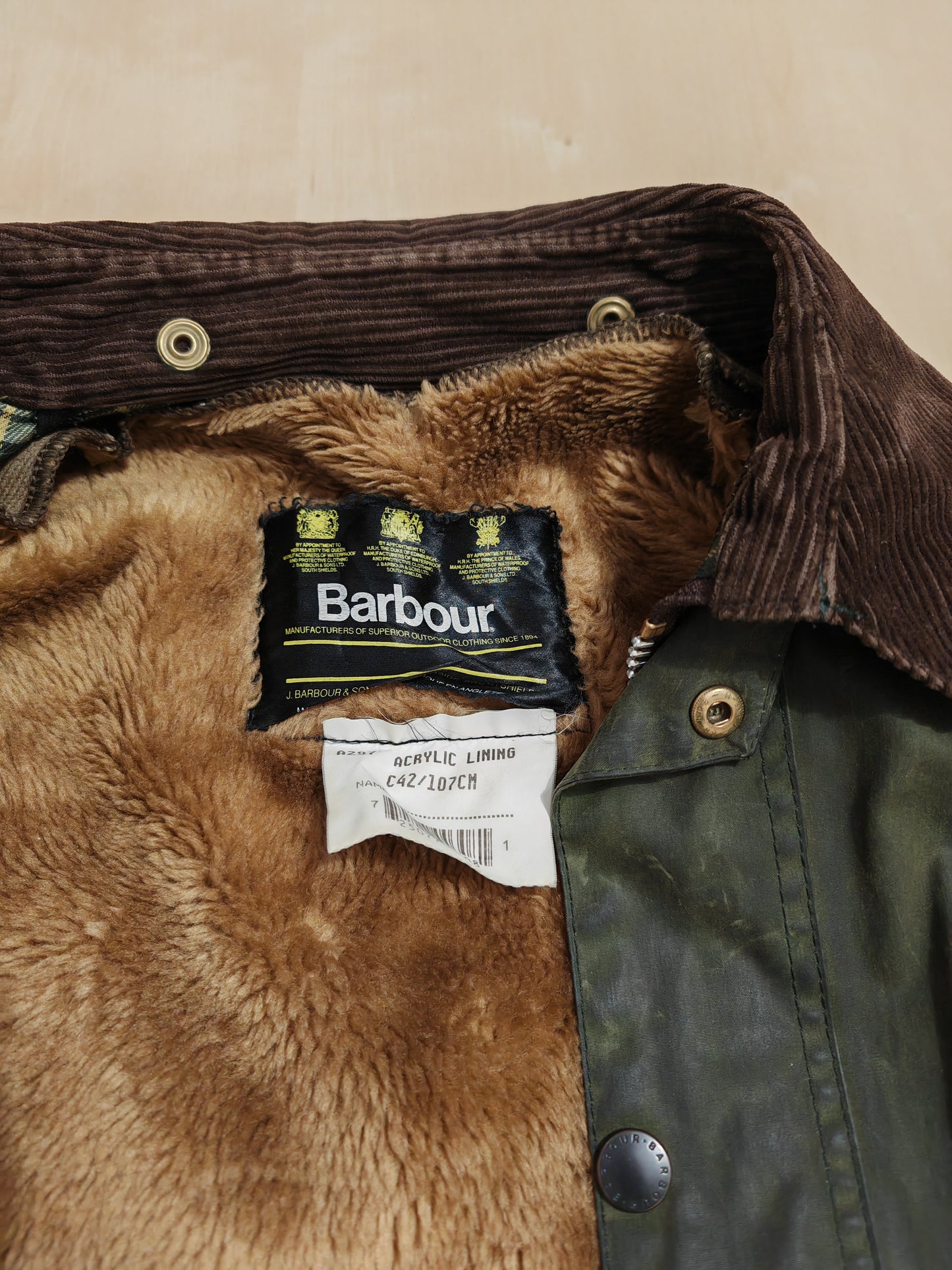 Barbour Bedale 1996 con interno - C42/107cm (L)