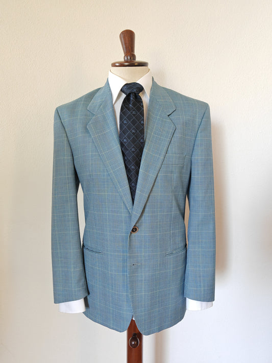 Jacket in fresco wool, blue prince of Wales - size 48