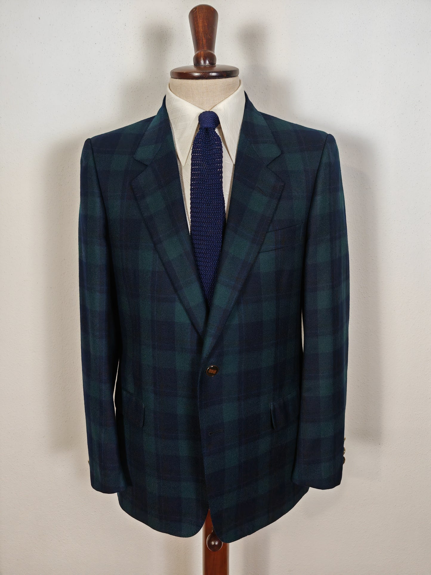 Blazer tartan tipo Black Watch, bottoni con stemma  - tg. 46