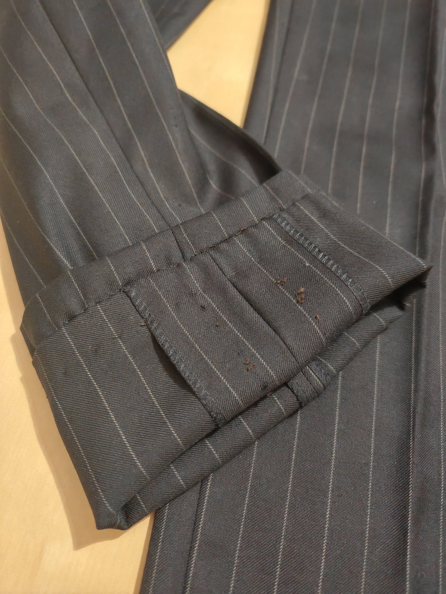 Completo in twill di lana blu gessato - tg. 50/52