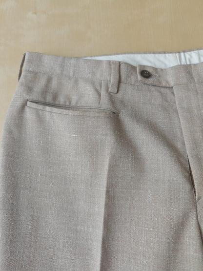 Completo estivo anni '70 in tela misto lino ecru - tg. 48/50