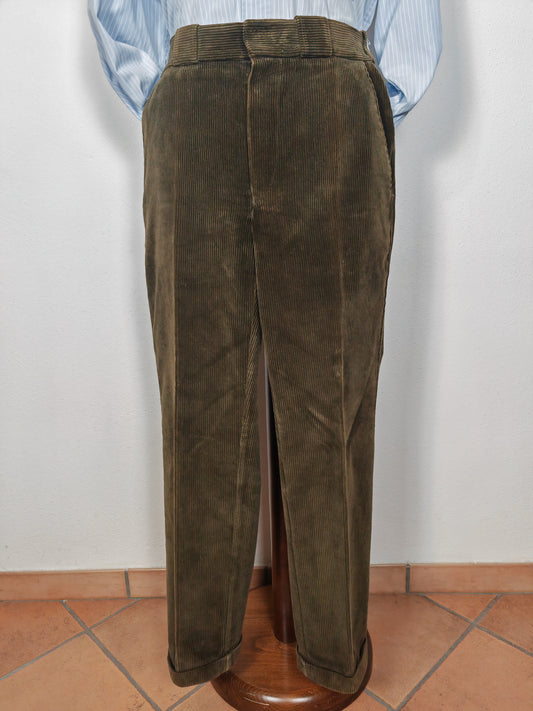 Pantalone Barbour anni '90 in velluto a coste verde - tg. 34 (=48)