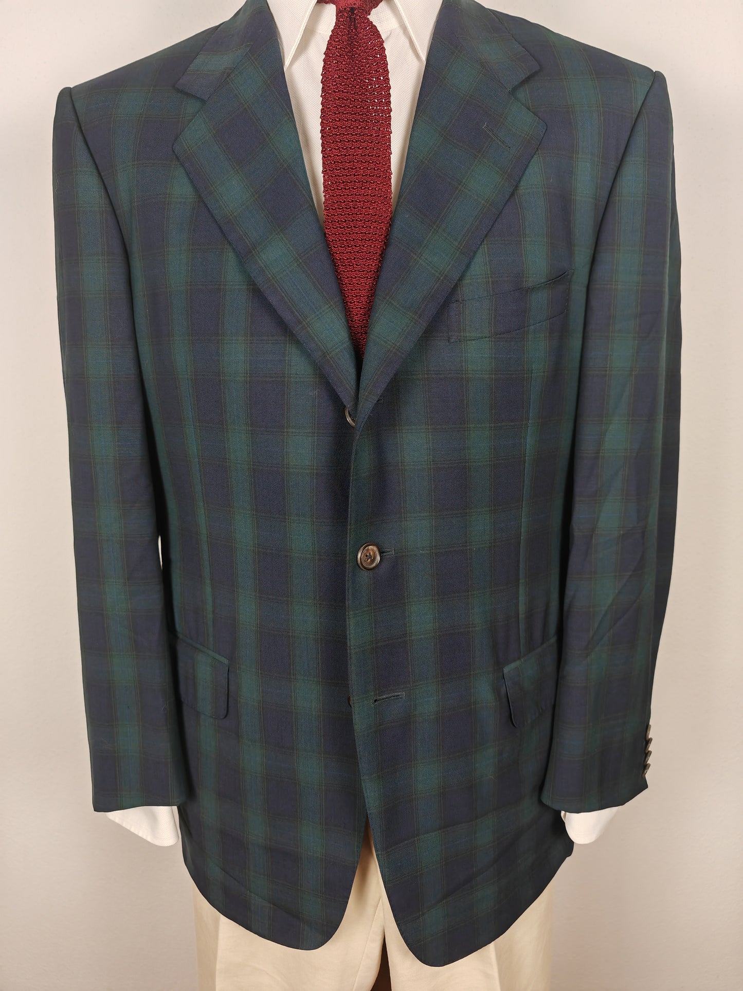 Giacca estiva Ermenegildo Zegna su misura in fresco lana tartan - tg. 50