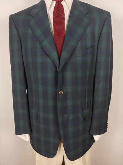 Giacca estiva Ermenegildo Zegna su misura in fresco lana tartan - tg. 50