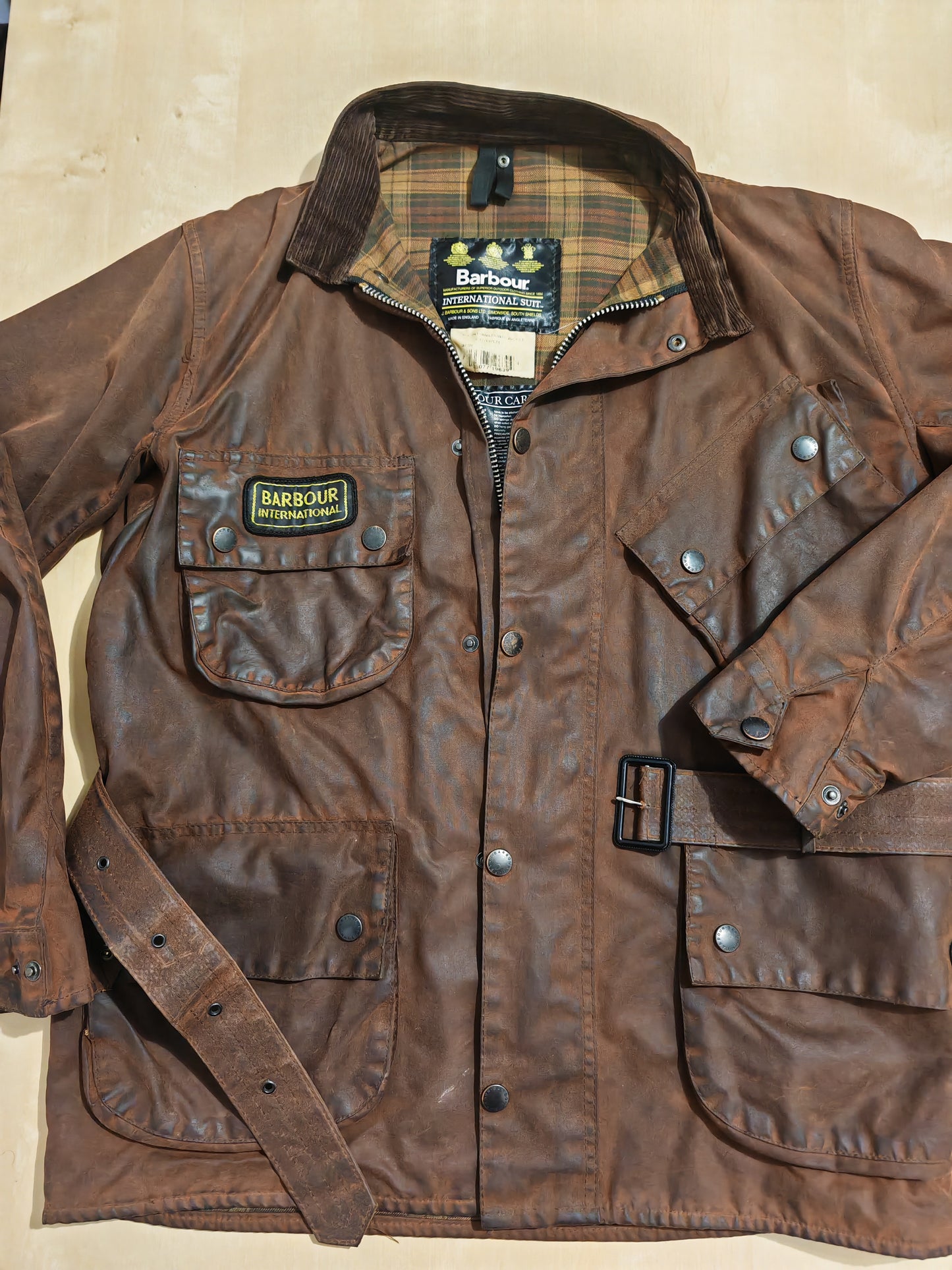 Barbour International primi anni 2000, marrone - C42/107cm