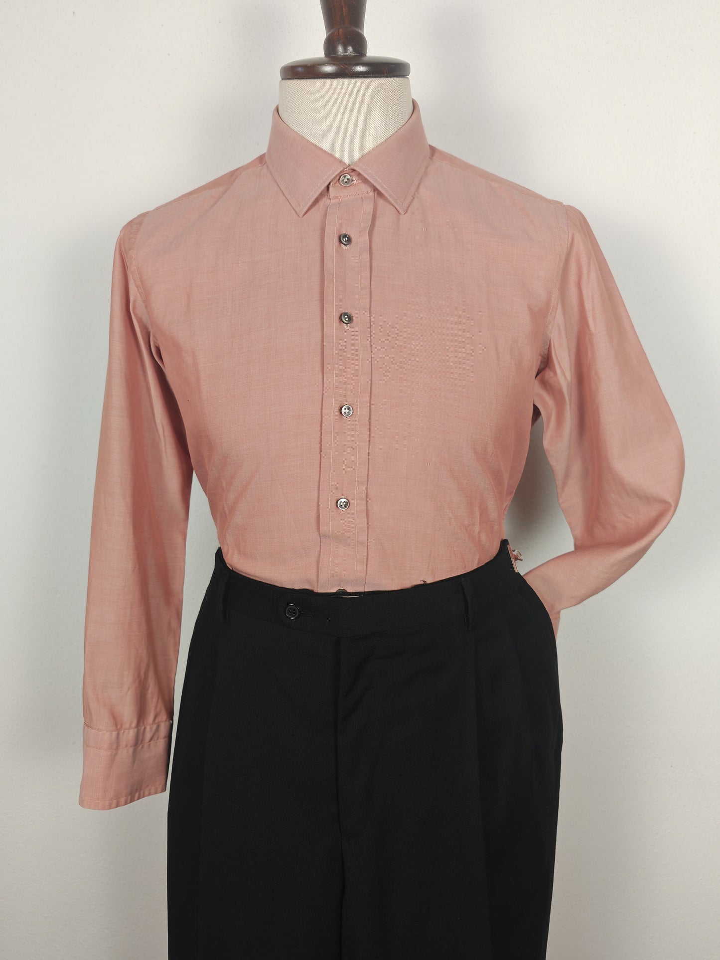 Camicia sartoriale in twill rosso/rosa cangiante - tg. S collo 39/40