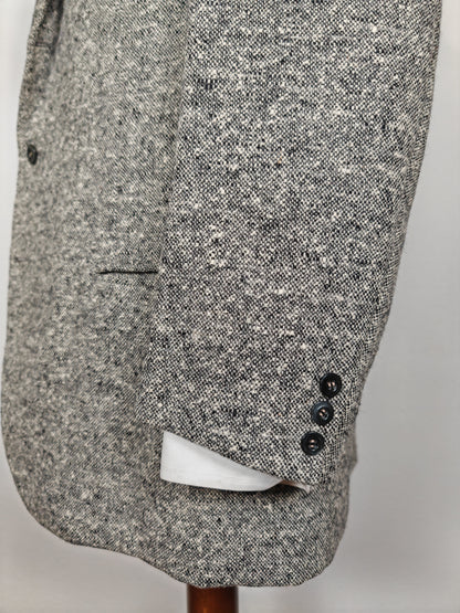 Giacca + panciotto sartoriali anni '60 in tweed sale e pepe - tg. 54 lunga