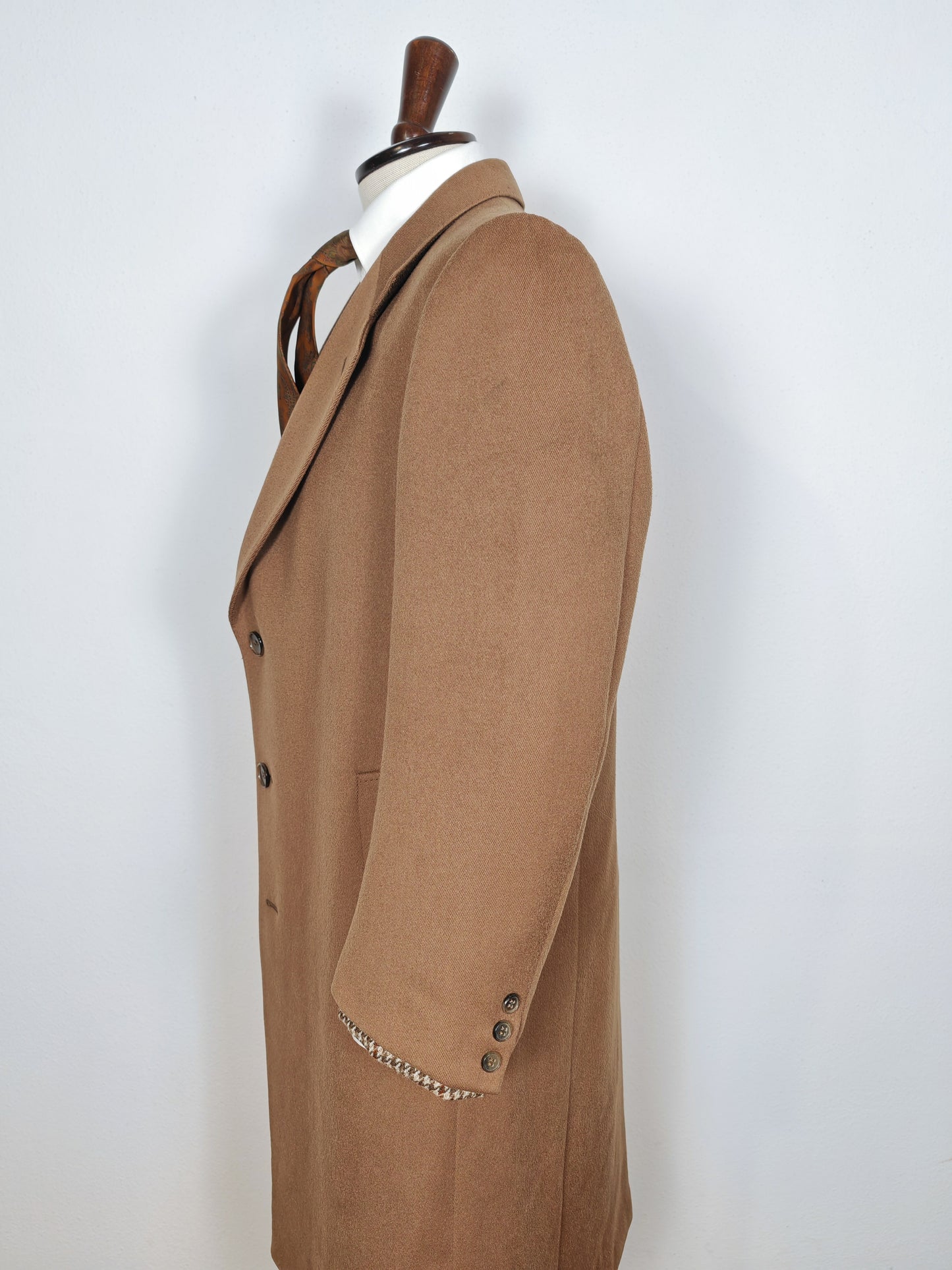 Cappotto anni '70 color cammello in twill di lana - tg. 50-54