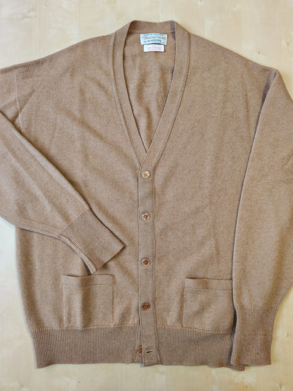 Cardigan William Lockie scozzese, 100% cammello - L/XL