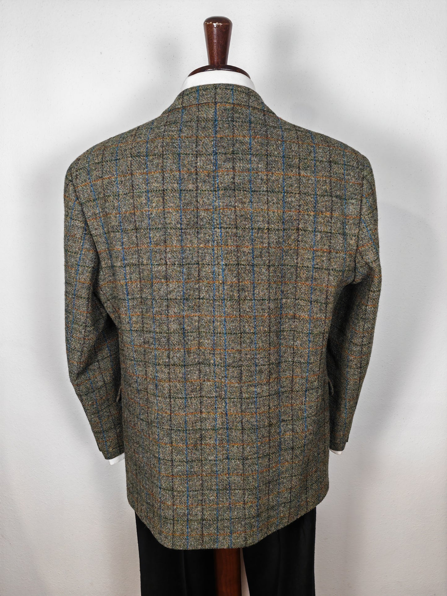 Giacca anni '80 in Harris Tweed finestrato - tg. 52/54