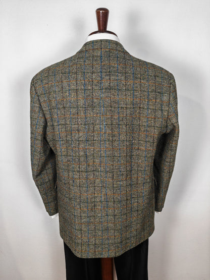 Giacca anni '80 in Harris Tweed finestrato - tg. 52/54