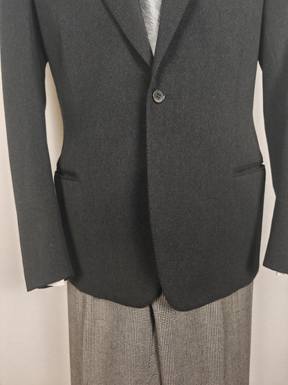 Giacca sartoriale anni '50/'60 in flanella grigio antracite - tg. 46