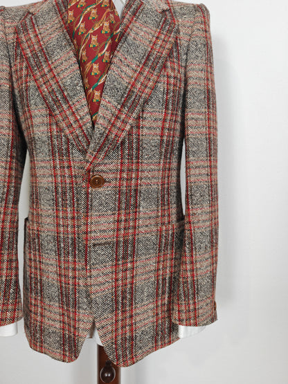 Giacca anni '70 in tweed a quadri - tg. 46/48