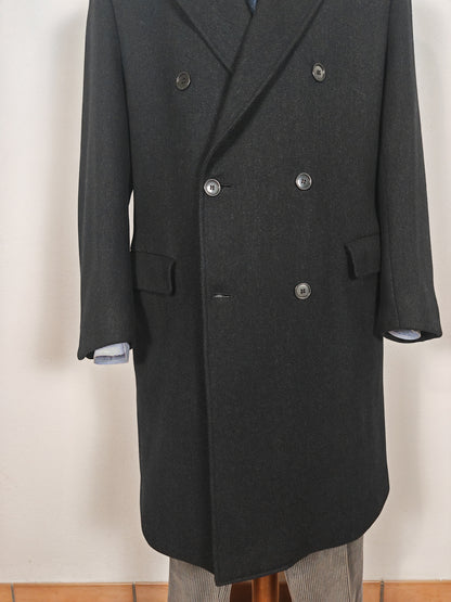 Cappotto doppiopetto anni '80 in panno spigato inglese - tg. 50