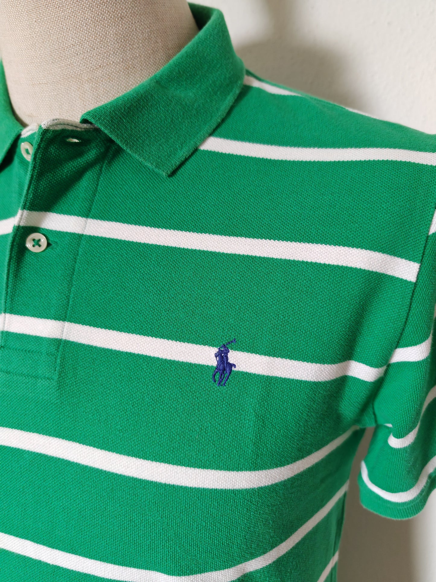 Polo Ralph Lauren verde righe bianche - S/M