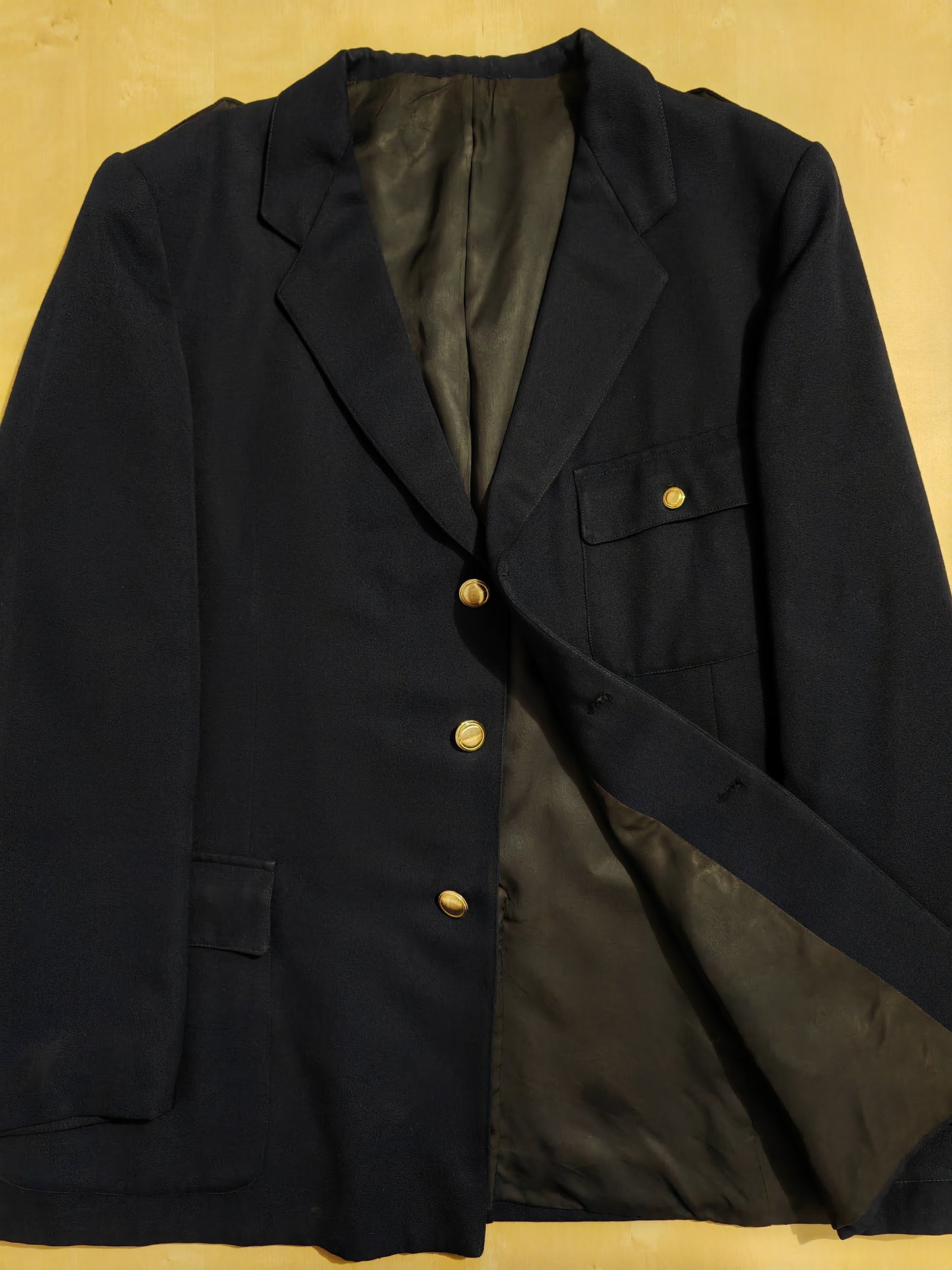 Blazer sartoriale anni '60/'70 in stile militare navy - tg. 56/58