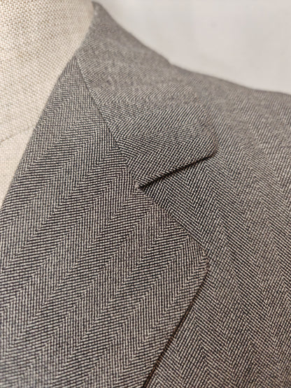 Giacca sartoriale anni '60/'70 herringbone grigio - tg. 46/48 corta