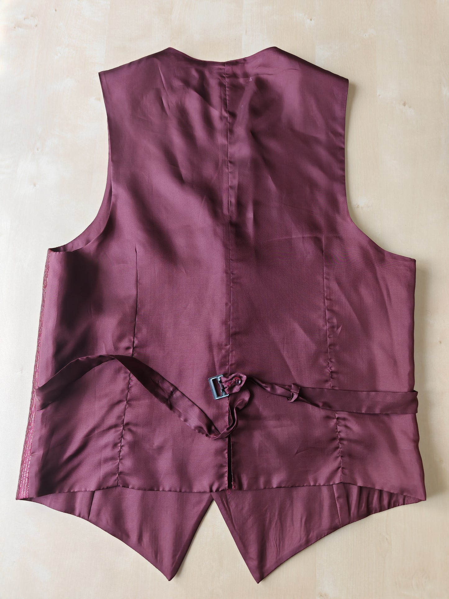 Panciotto anni '80 in pura seta canneté damascata - M