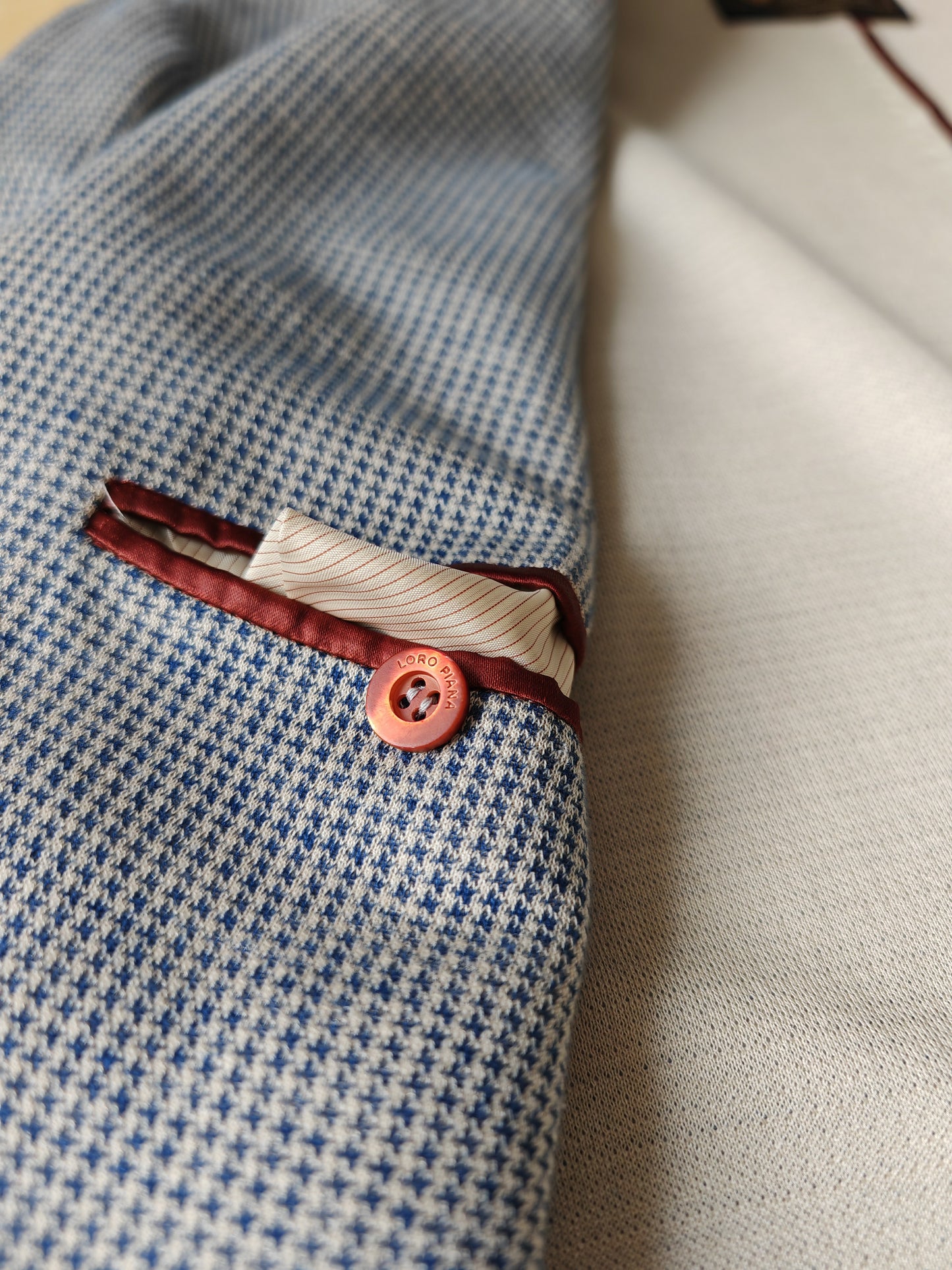 Giacca Loro Piana in jersey cotone e lino pied-de-poule - tg. 50