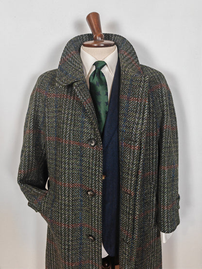 Cappotto raglan anni '80 in tweed scozzese Kynoch - tg. 48-52