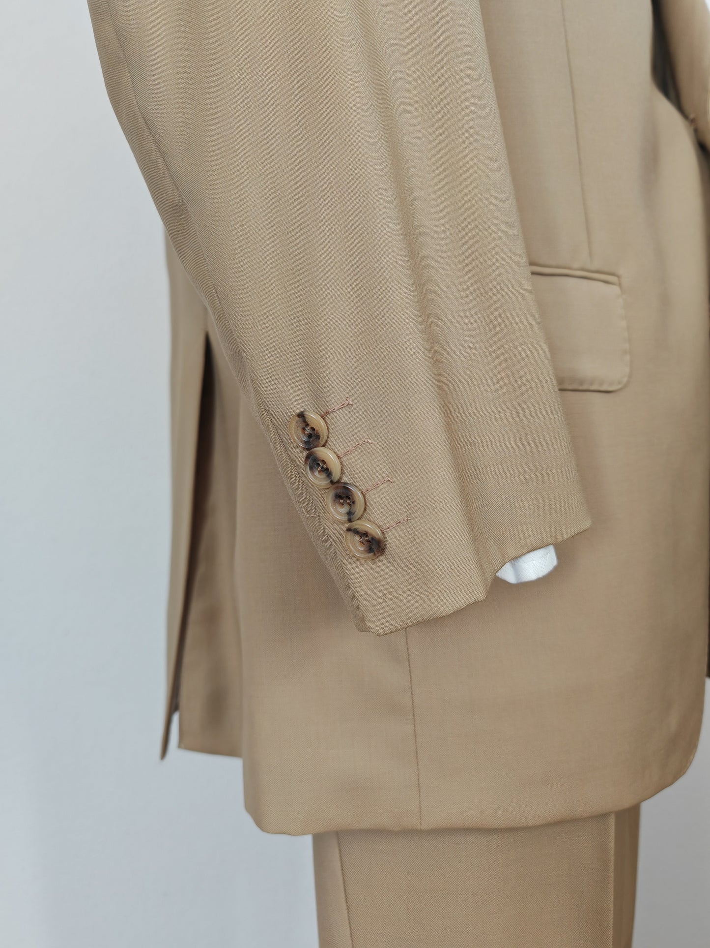 Completo anni '80 in fresco lana beige - tg. 52