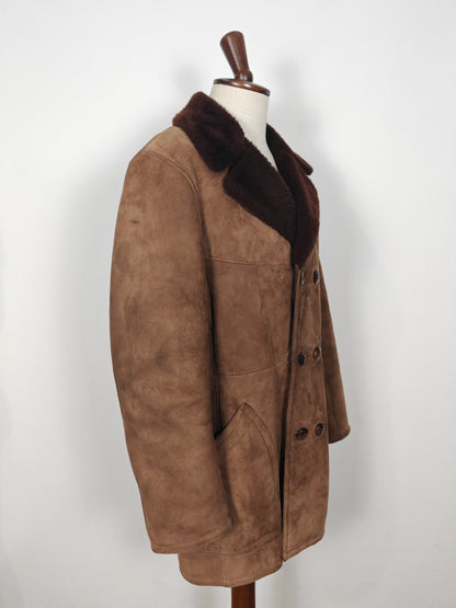 Montone shearling anni '70 marrone - L/XL