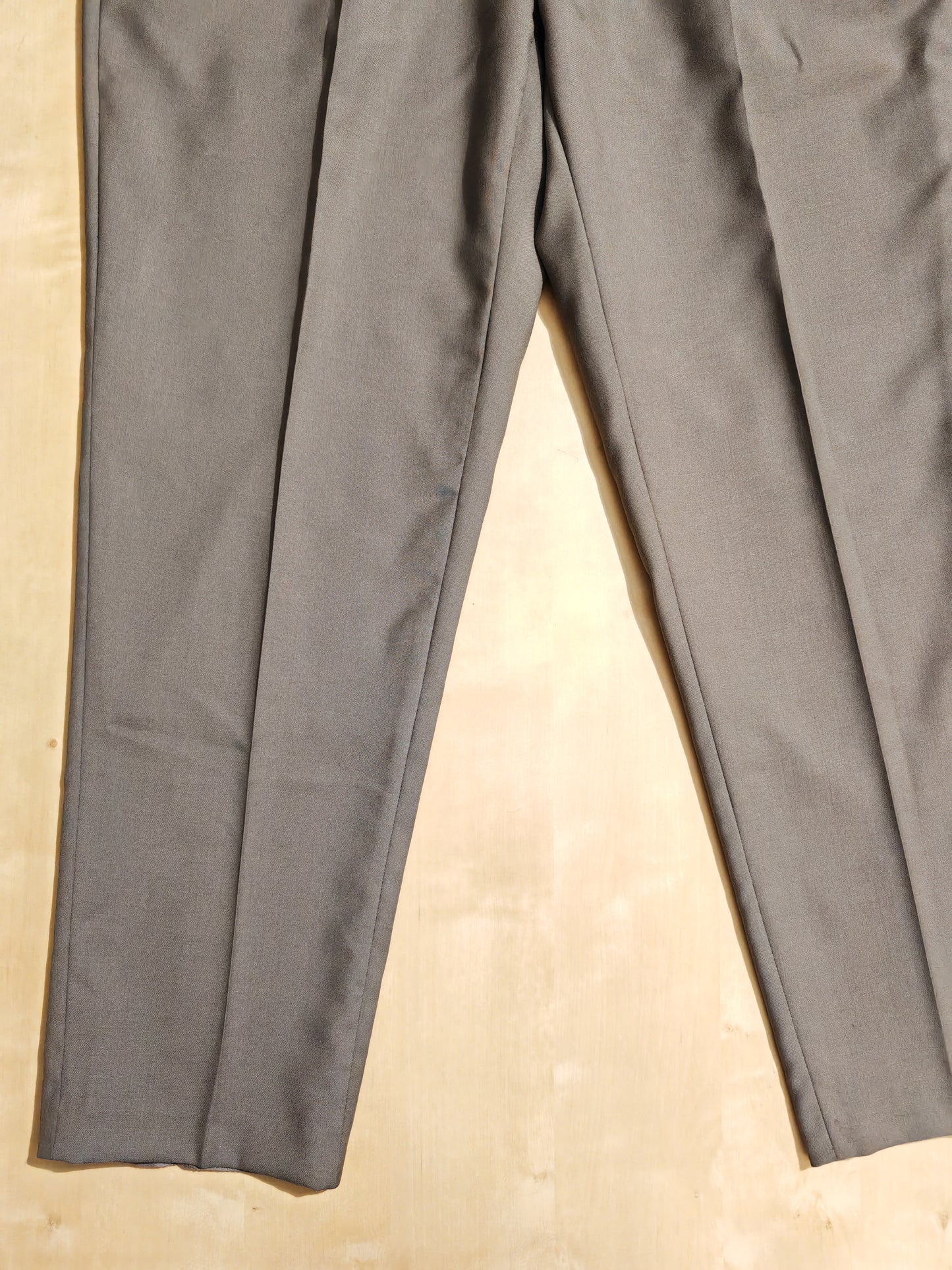 Pantalone anni '80 grigio medio in lana pettinata - tg. 54