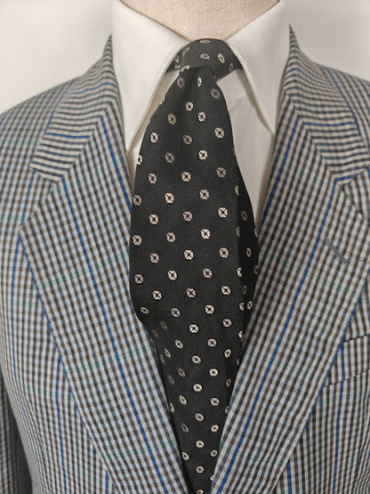 Cravatta anni '60/'70 grenadine fantasia argento