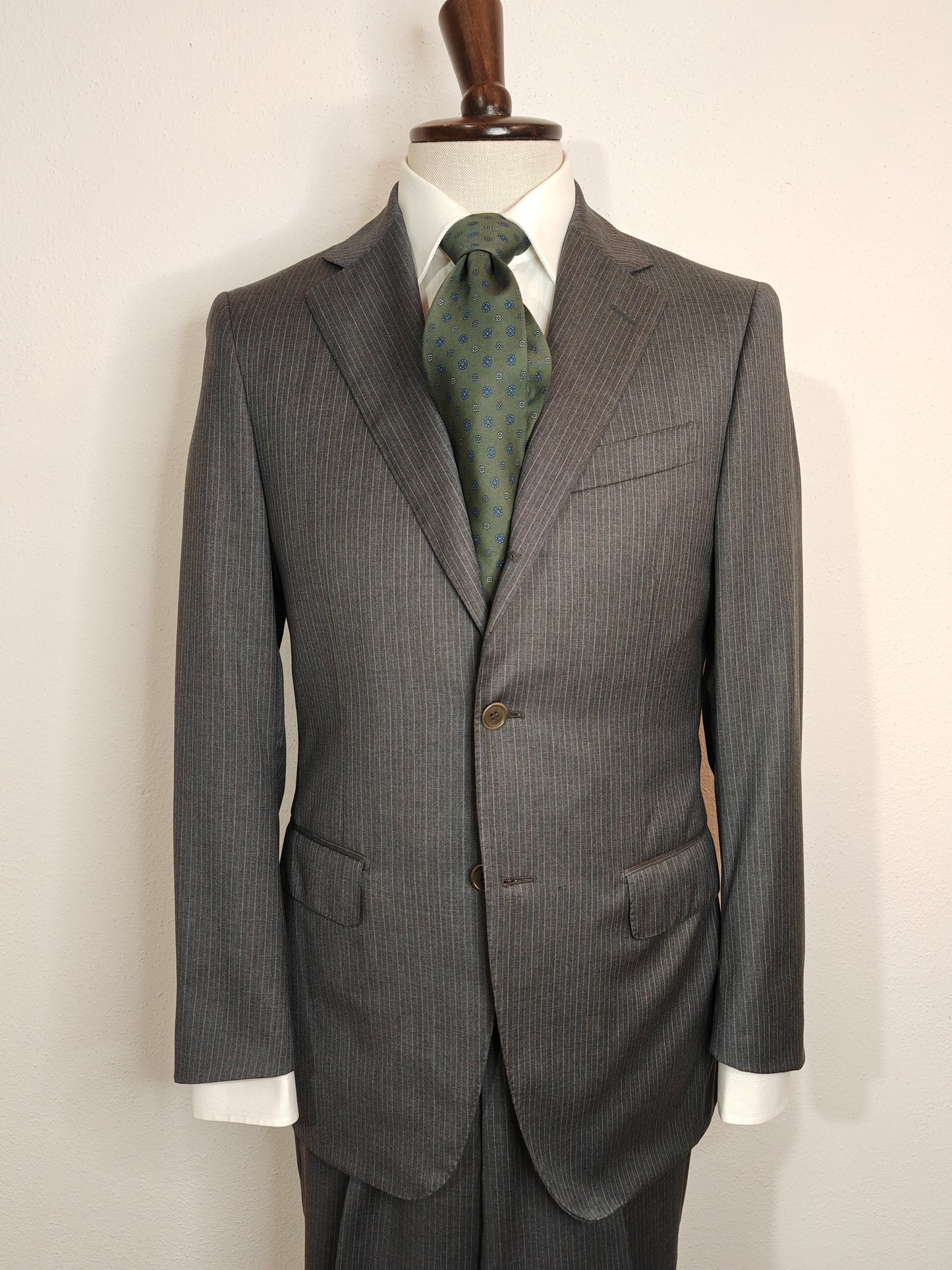 Completo Boggi tessuto Loro Piana super 120S, grigio gessato - tg. 46