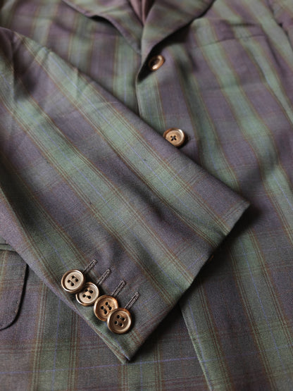 Giacca estiva Ermenegildo Zegna su misura in fresco lana tartan - tg. 50