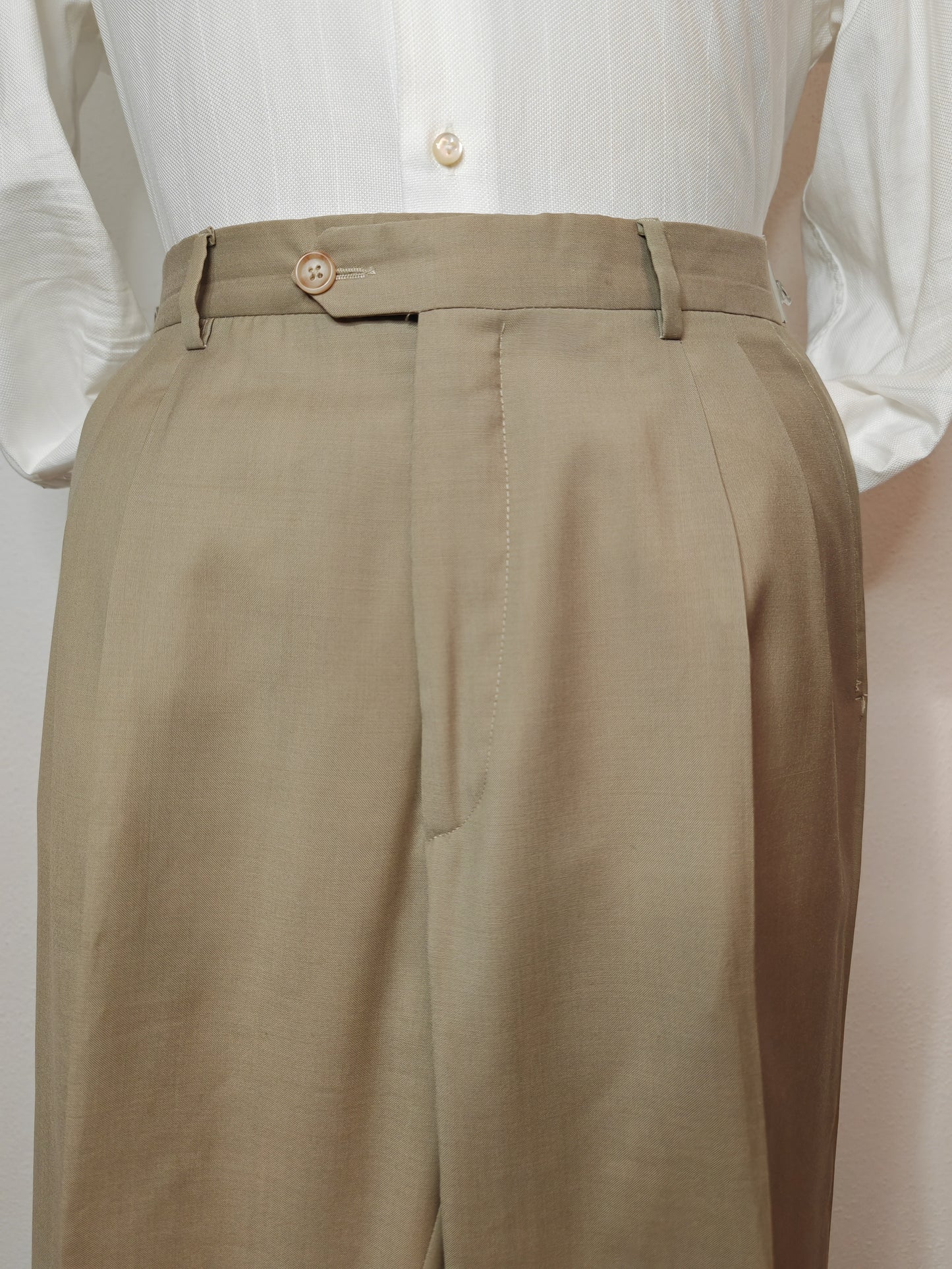 Pantalone in fresco lana beige - tg. 48