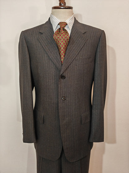 Completo Corneliani linea sartoria in fresco lana antracite gessato - tg. 52