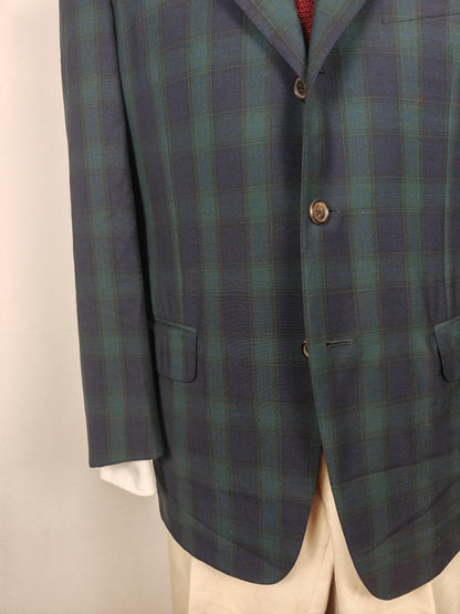 Giacca estiva Ermenegildo Zegna su misura in fresco lana tartan - tg. 50