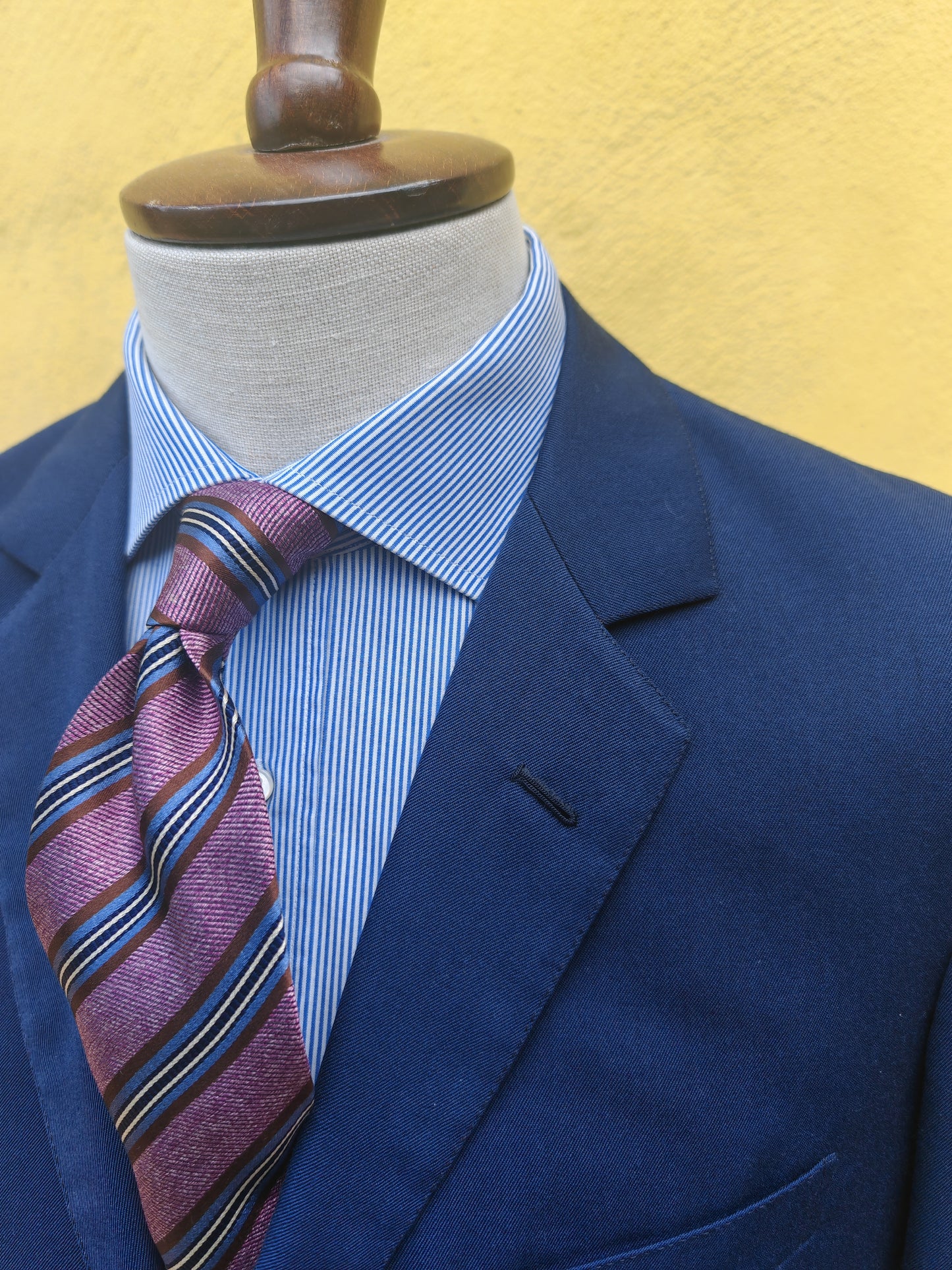 Completo sartoriale anni '60 twill di lana blu - tg. 50