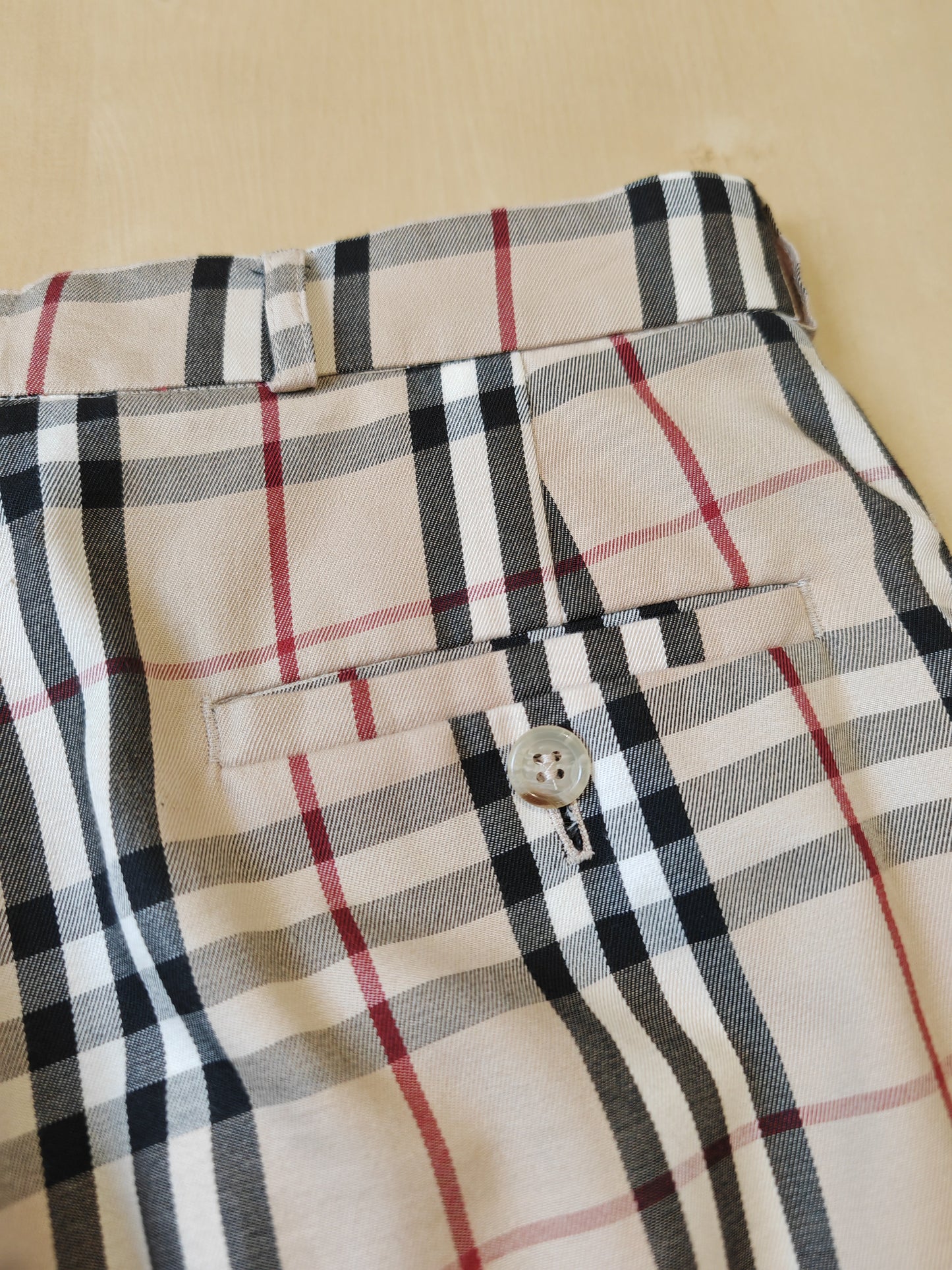 Pantaloni Burberry tartan check in cotone - tg. 46/48.