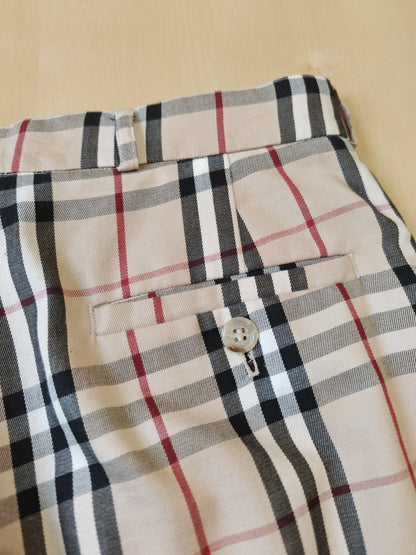 Pantaloni Burberry tartan check in cotone - tg. 46/48.