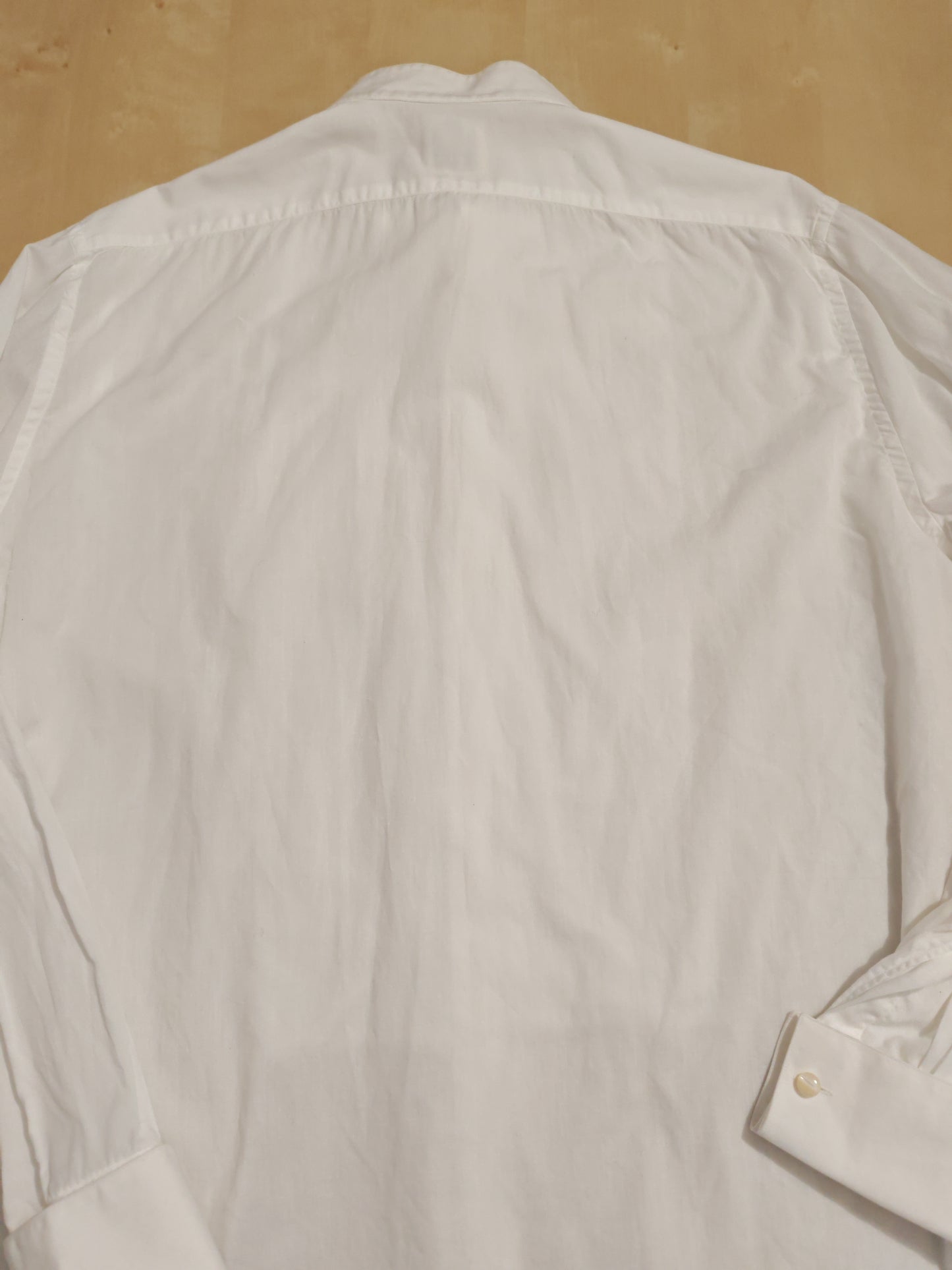 Camicia da smoking vintage collo diplomatico e sparato plissettato - tg. L/XL, collo 42/43
