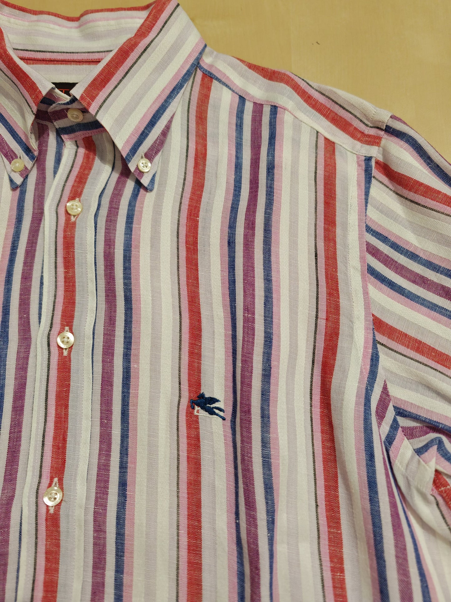 Camicia Etro a righe in puro lino - collo tg. 40