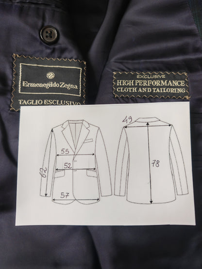 Giacca estiva Ermenegildo Zegna su misura in fresco lana tartan - tg. 50