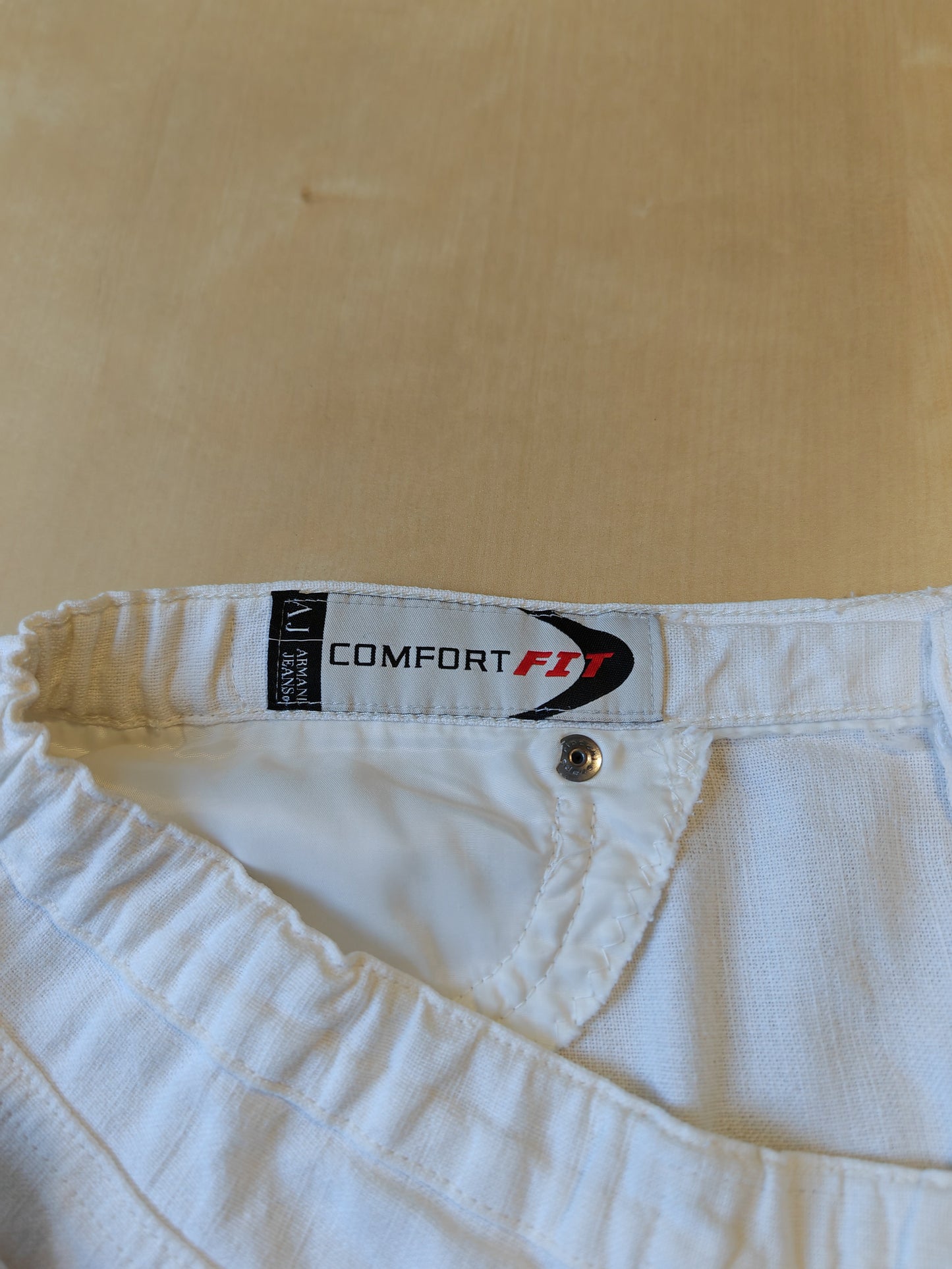 Pantalone/jeans Armani bianco 100% lino - W35 (50)