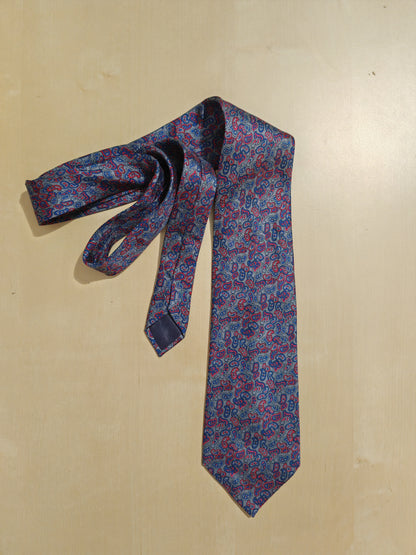 Cravatta Paisley viola e grigio