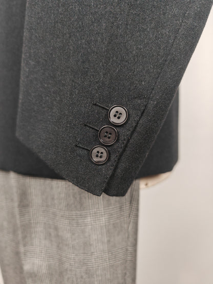Giacca sartoriale anni '50/'60 in flanella grigio antracite - tg. 46