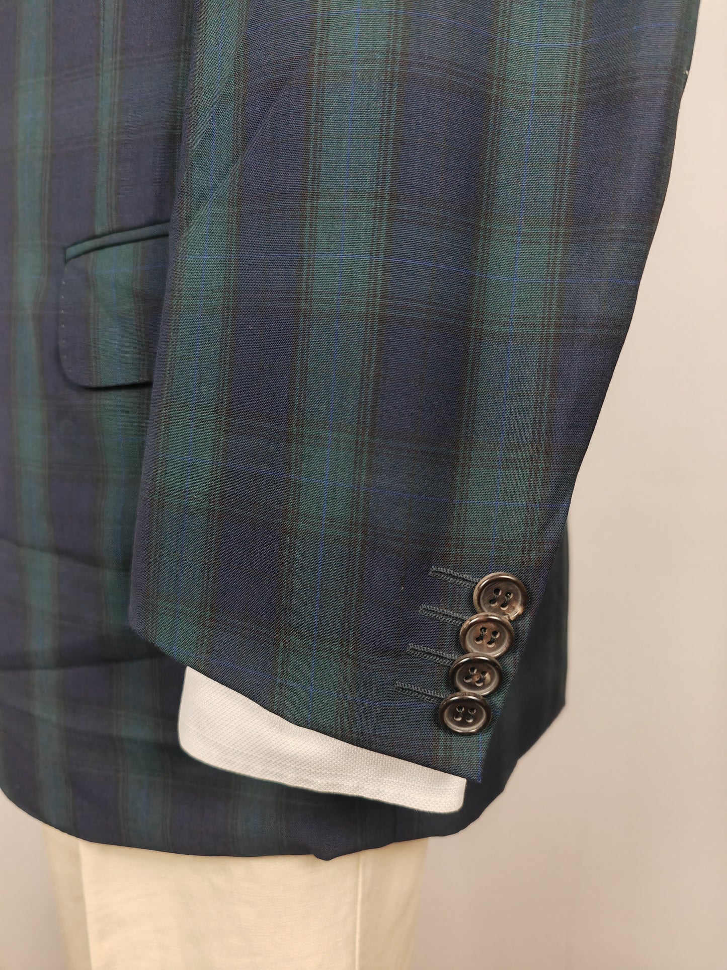 Giacca estiva Ermenegildo Zegna su misura in fresco lana tartan - tg. 50