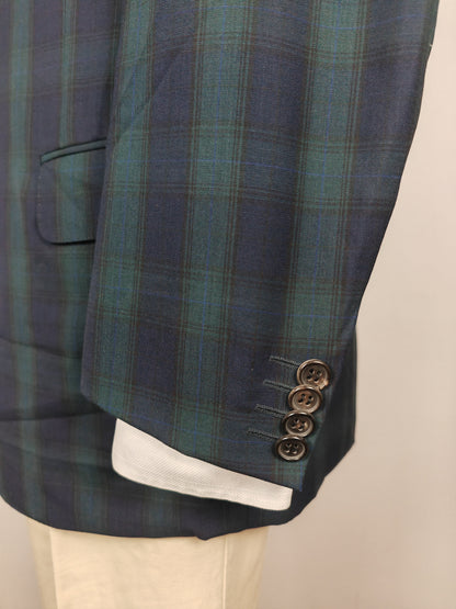 Giacca estiva Ermenegildo Zegna su misura in fresco lana tartan - tg. 50