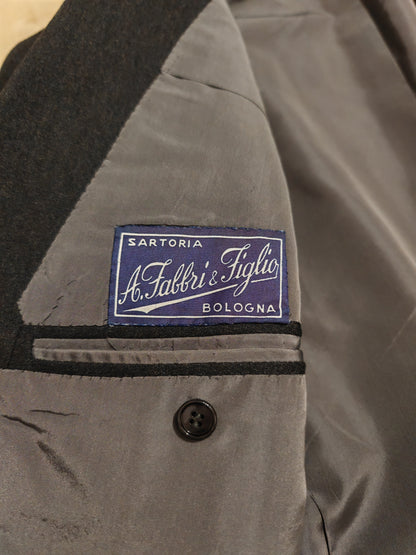 Giacca sartoriale anni '50/'60 in flanella grigio antracite - tg. 46