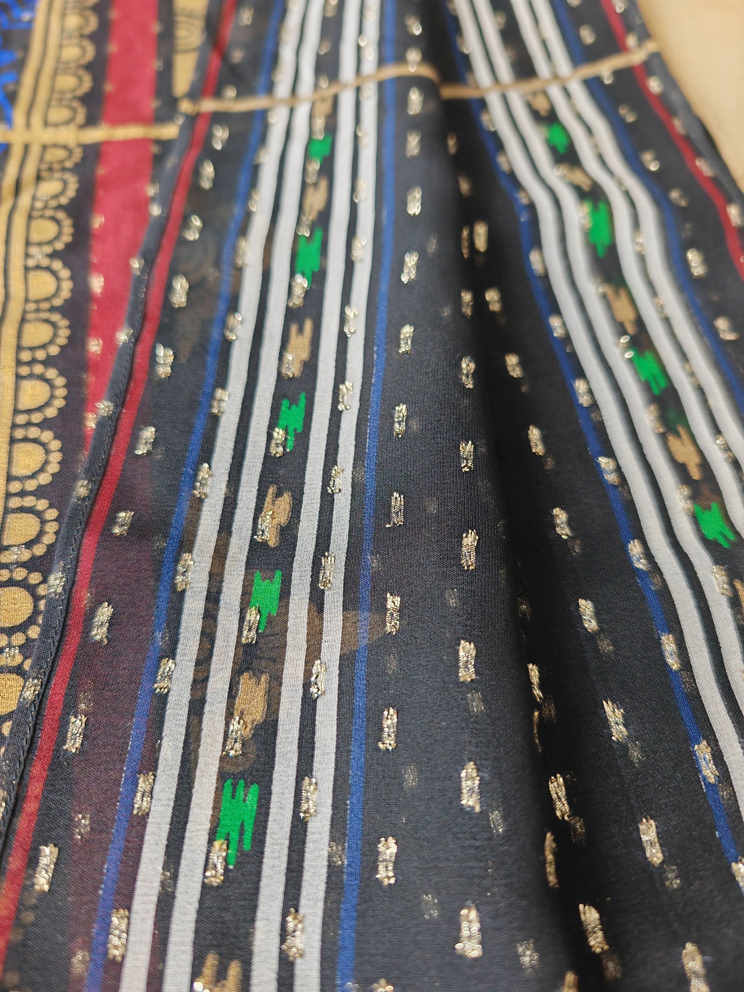 Pareo/pashmina in georgette di seta La Perla Mare anni '80 NOS