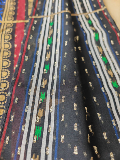 Pareo/pashmina in georgette di seta La Perla Mare anni '80 NOS