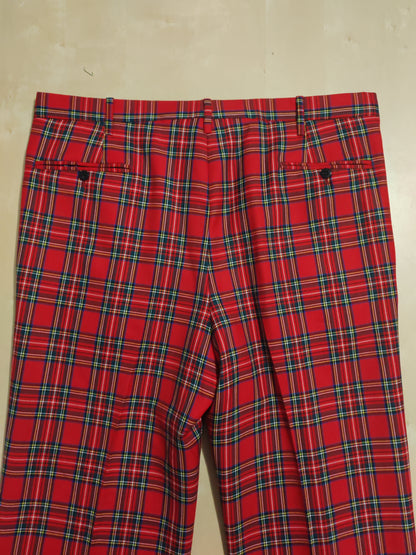 Due pezzi sartoriale in tartan Royal Stewart, tessuto Holland & Sherry - tg. 54