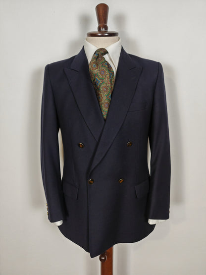 Blazer doppiopetto navy anni '80 - tg. 46 corta